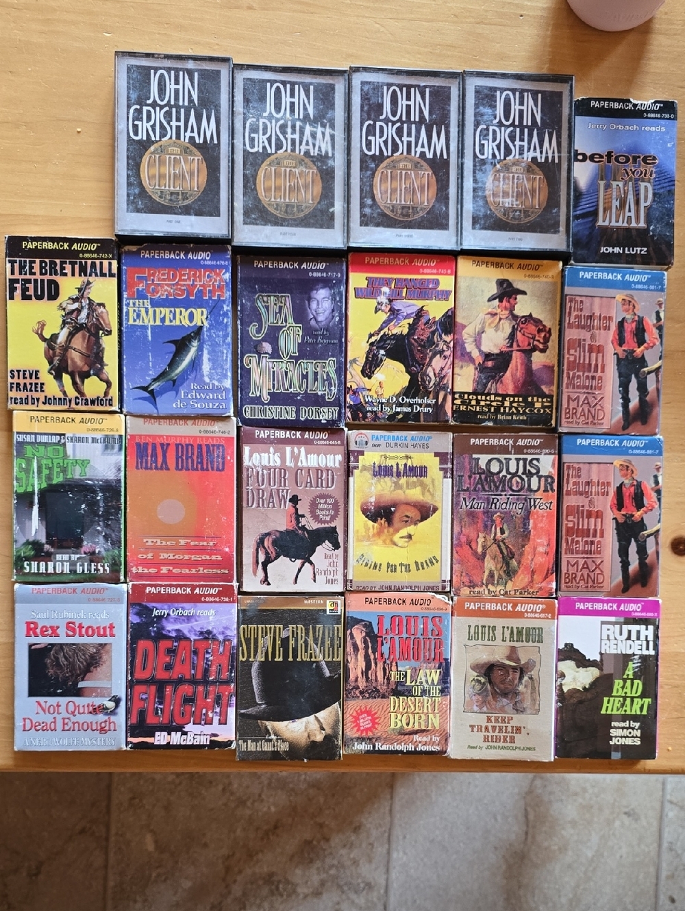 Vintage Audiobook Collection, louis l'amour,John Grisham + Case etc
